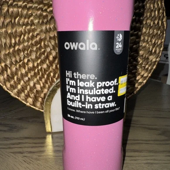 Owala 24oz Freesip Stainless Limited EDT Waterbottle Bubble Gum Burst Color NWT - Picture 5 of 8